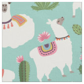 Llamas und Cactus Stoff (Nahaufnahme)