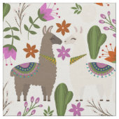 Llamas und Kakteen Stoff (Nahaufnahme)