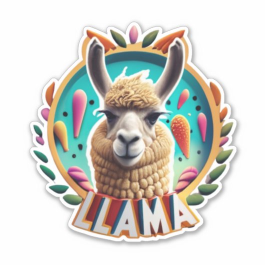 Llamas und Lachen Dekorieren mit Lama Stickern Aufkleber (Vorderseite)