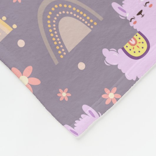 Llamas und Unicorns Fleece Blanket (Ecke)