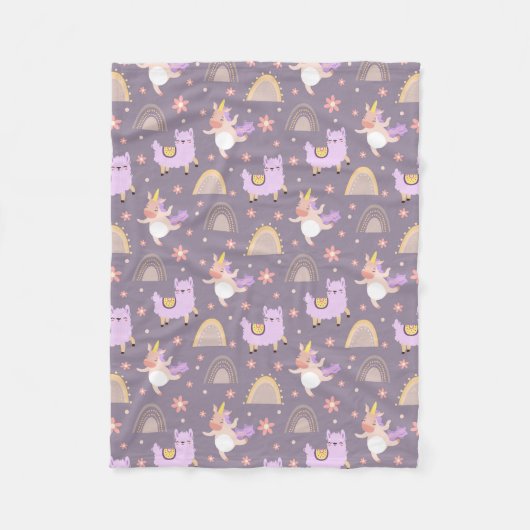 Llamas und Unicorns Fleece Blanket (Vorderseite)