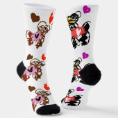 Llamas valentine's day socken (Gewinkelt)