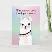 Llamas Valentinstag Herz Karte (Vorderseite)