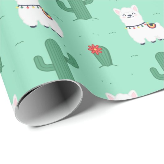 Llamas Wrapping Paper Geschenkpapier (Rolleneckpunkt)