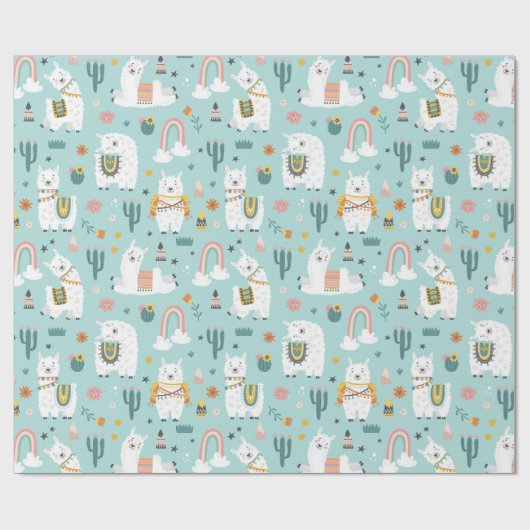 Llamas Wrapping Paper Geschenkpapier (Flach)