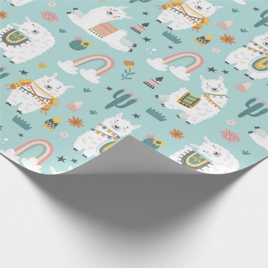 Llamas Wrapping Paper Geschenkpapier (Ecke)