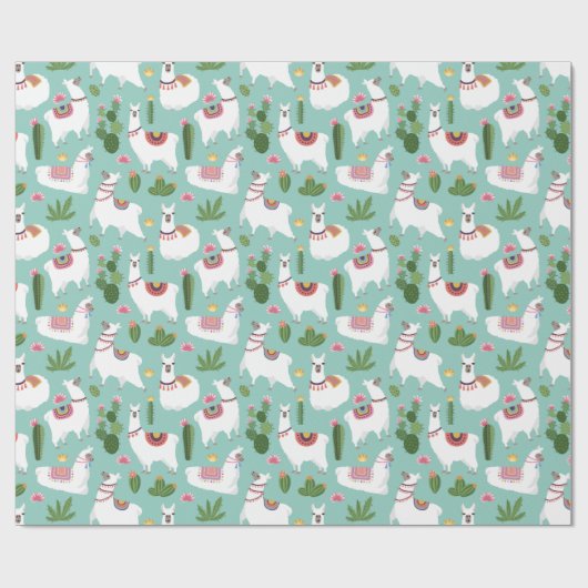 Llamas Wrapping Paper Geschenkpapier (Flach)