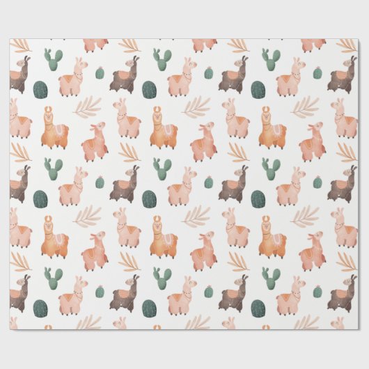 Llamas Wrapping Paper Geschenkpapier (Flach)