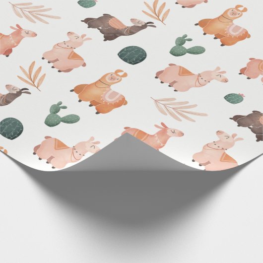 Llamas Wrapping Paper Geschenkpapier (Ecke)