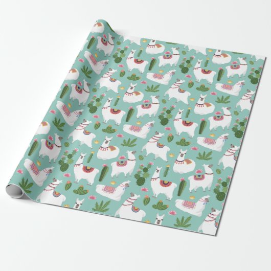 Llamas Wrapping Paper Geschenkpapier (Ungerollt)
