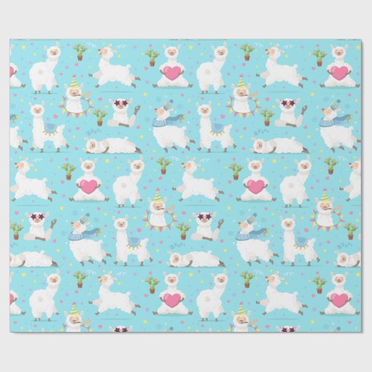 Llamas Wrapping Paper Geschenkpapier (Flach)