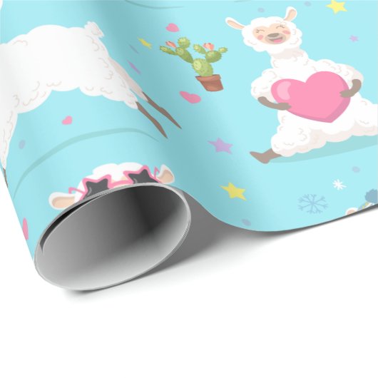 Llamas Wrapping Paper Geschenkpapier (Rolleneckpunkt)