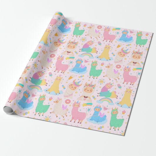 Llamas Wrapping Paper Geschenkpapier (Ungerollt)