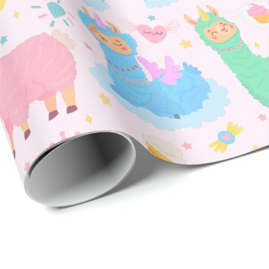 Llamas Wrapping Paper Geschenkpapier (Rolleneckpunkt)
