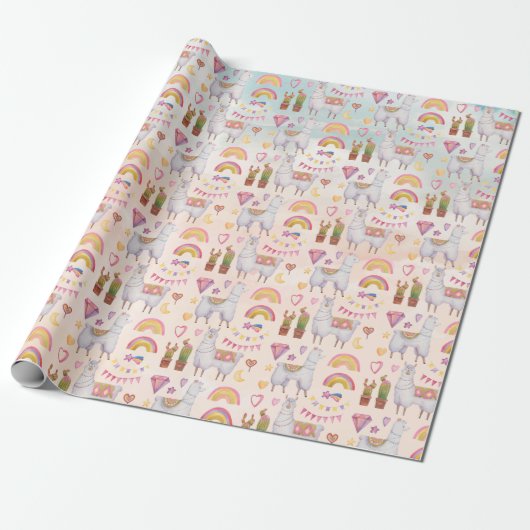 Llamas Wrapping Paper Geschenkpapier (Ungerollt)