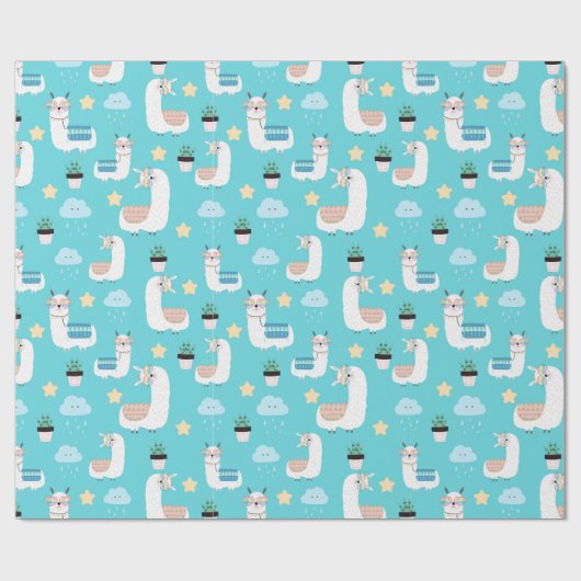 Llamas Wrapping Paper Geschenkpapier (Flach)