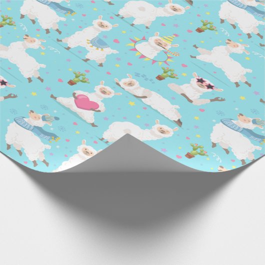 Llamas Wrapping Paper Geschenkpapier (Ecke)