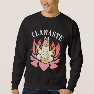 Llamasate Llama Yoga Meditation Namsat Zen Lotus Sweatshirt