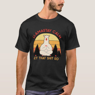 Llamastay Calm Funny Alpaca T-Shirts Fitness Llama