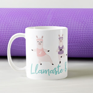 Llamaste & Drink Coffee Yoga Llamas Monogramm Kaffeetasse