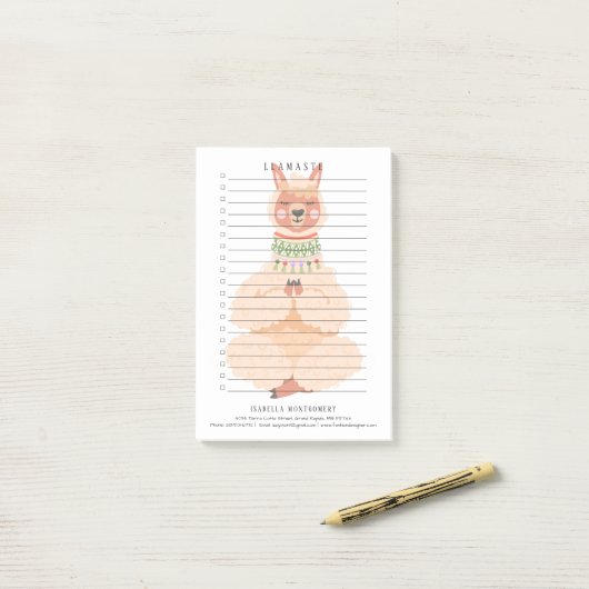 Llamaste | Funny Llama Personalisiert Post-it Klebezettel (Auf Schreibtisch)