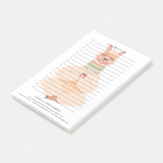 Llamaste | Funny Llama Personalisiert Post-it Klebezettel (angewinkelt)