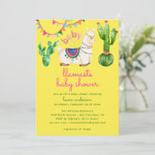 Llamaste - Llama Mexican Colorful Baby Shower Einladung (Stehend Vorderseite)