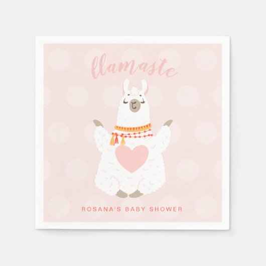 Llamaste Llama Yoga Babyduschpapier Serviette (Vorderseite)
