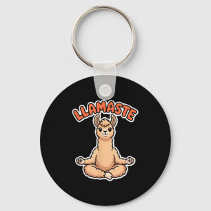Llamaste Lustiges Meditierendes Lama Cute Yoga Tie Schlüsselanhänger