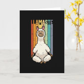 Llamaste Namaste Yoga Niedlich Llama Alpaca Karte (Gelbe Blume)