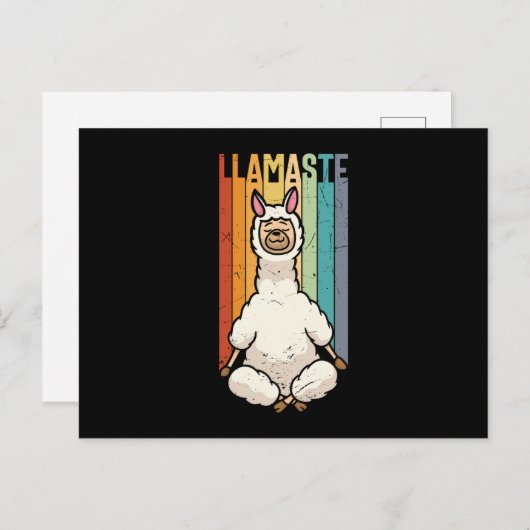 Llamaste Namaste Yoga Niedlich Llama Alpaca Postkarte (Vorne/Hinten)