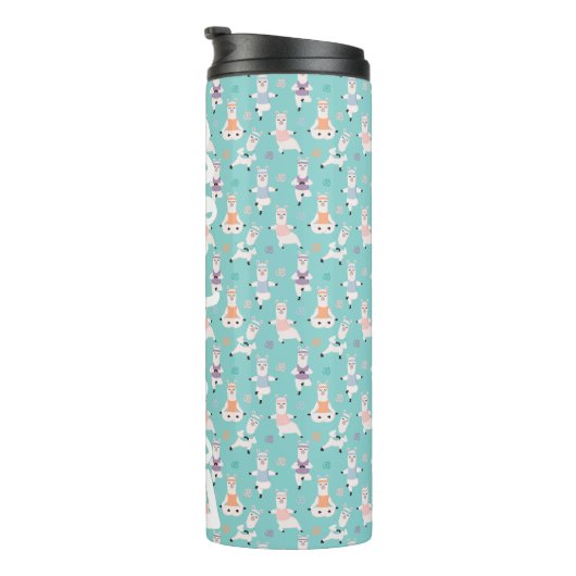 Llamaste | Spaß und Niedliche Yoga Llamas Meditati Thermosbecher (Nach rechts gedreht)