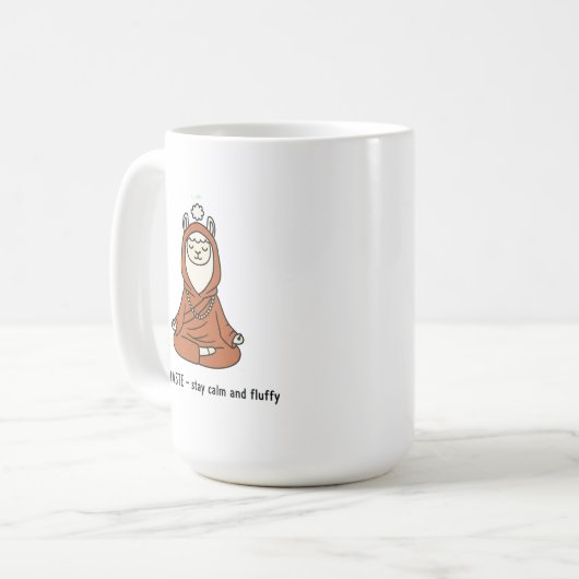 "Llamaste - stay calm and fluffy" Kaffeetasse (Vorderseite Links)