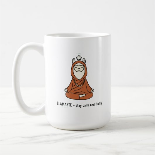 "Llamaste - stay calm and fluffy" Kaffeetasse (Links)