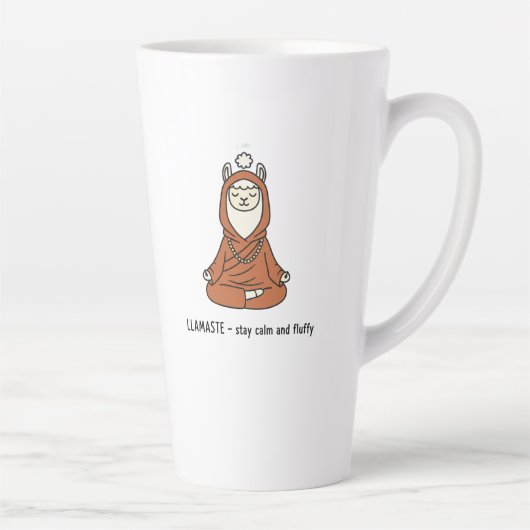 "Llamaste - stay calm and fluffy" Milchtasse (Rechts)