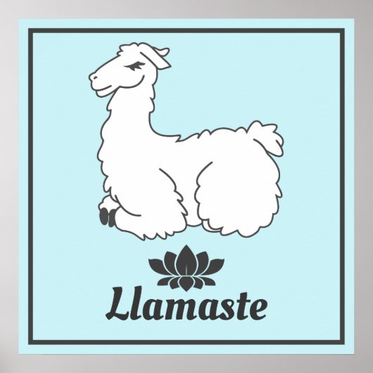 Llamaste White Llama & Lotus Poster (Vorne)