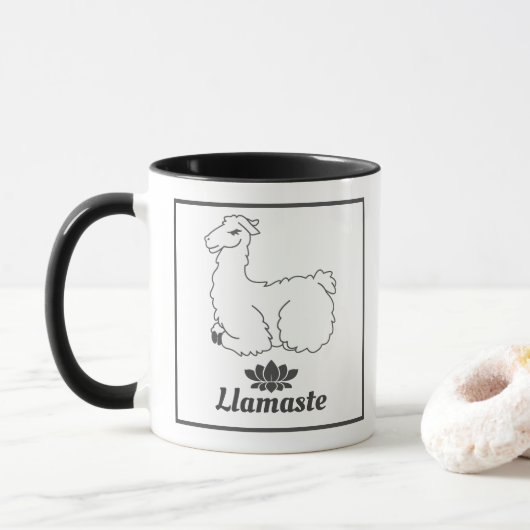 Llamaste White Llama & Lotus Tasse (Mit Donut)
