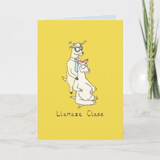 Llamaze Class - Funny Llamas at Lamaze Pun Card Karte (Vorderseite)