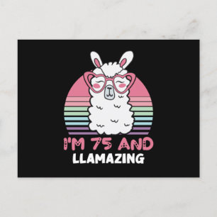 Llamazing Lama 75. Geburtstag 75 Jahre alte Geburt Postkarte