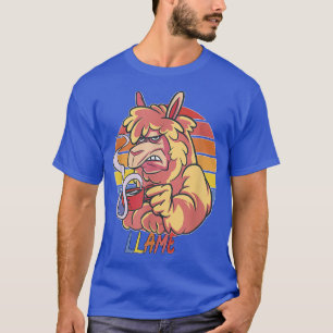 Llame Llama mit Kaffee langweilig Llama T - Shirt