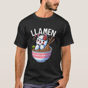 Llamen Lama Ramen Süße Kawaii Schale Nudeln Japann T-Shirt