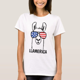 Llamerica, Funny Lllama Shirt, 4. Juli, USA T-Shirt