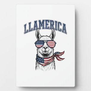 Llamerica Patriotischer Lama Vintage Gravur T-Shir Fotoplatte
