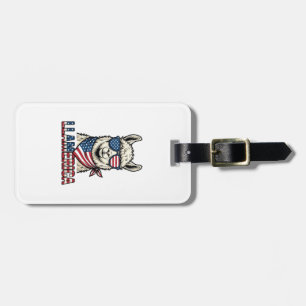 Llamerica Patriotischer Lama Vintage Vektor Design Gepäckanhänger