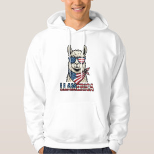 Llamerica Patriotischer Lama Vintage Vektor Design Hoodie