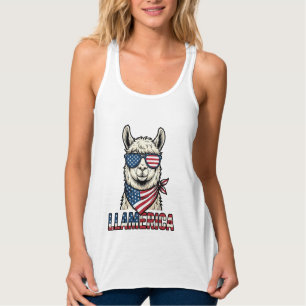 Llamerica Patriotischer Lama Vintage Vektor Design Tank Top