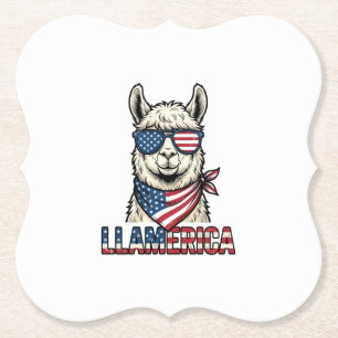 Llamerica Patriotischer Lama Vintage Vektor Design Untersetzer