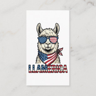 Llamerica Patriotischer Lama Vintage Vektor Design Visitenkarte