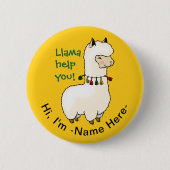 "Llamma help you" hilfsbereites kawaii llama w nam Button (Vorderseite)