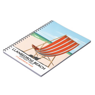 Llanbedrog Beach, Gwynedd Wales-Küstenplakat Notizblock